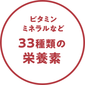 ビタミンミネラルなど３３種類の栄養素